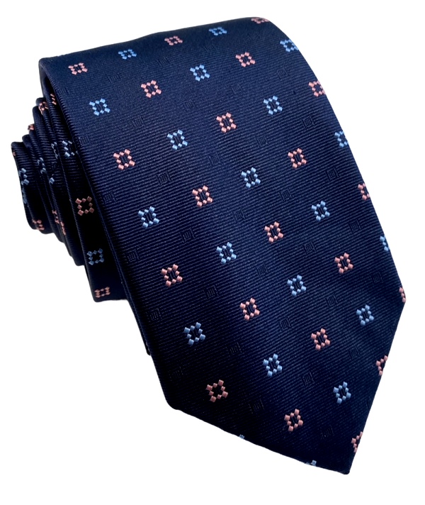Modro-ružová kravata hodváb V.I.P.