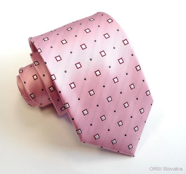 Ružová kravata polyester