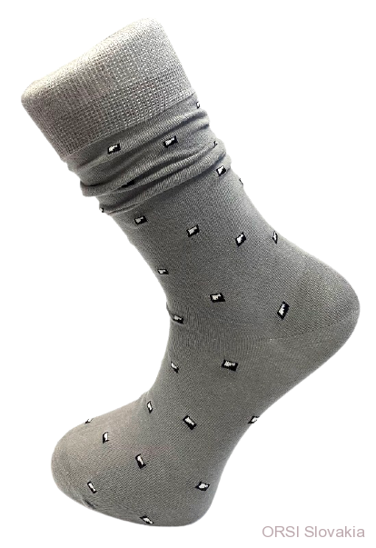Ponožky sivé s čiernobielymi kockami