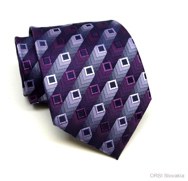 Fialová kravata polyester