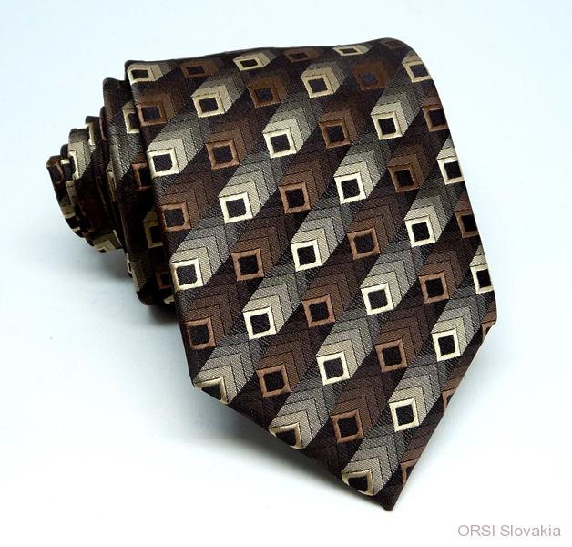 Hnedá kravata polyester
