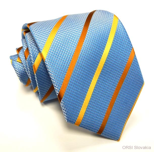 Modro-oranžová kravata polyester