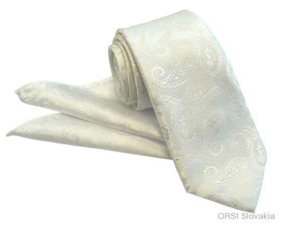 Svadobná kravata s vreckovkou