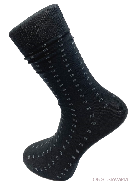 Ponožky čierne s obdĺžnikmi