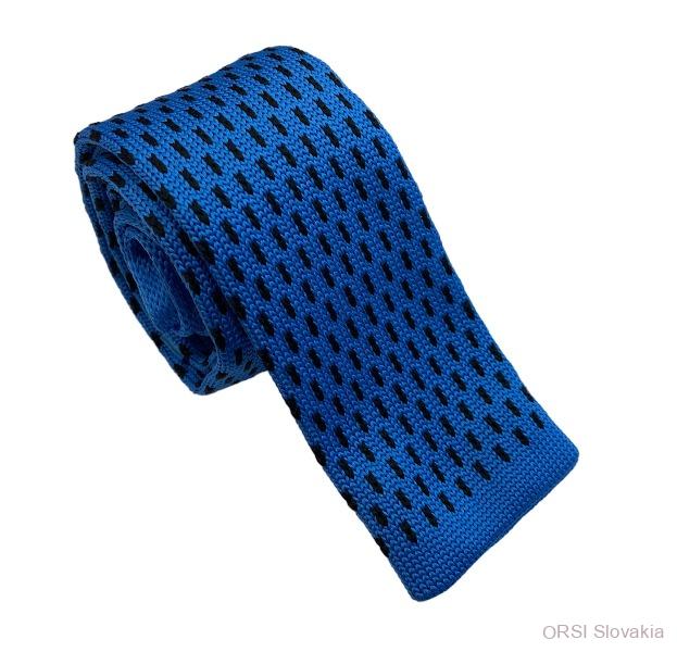 Pletená kravata modrá