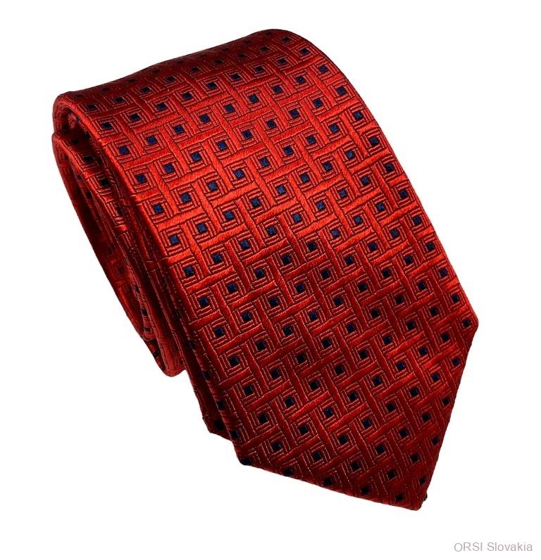 Červeno-modrá kravata hodváb V.I.P.