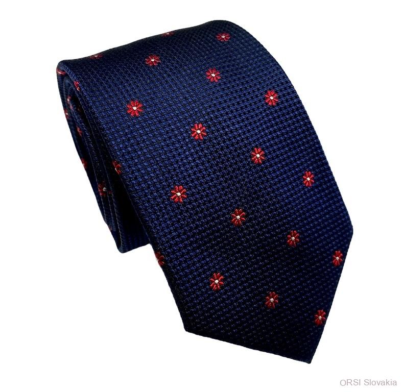 Modro-červená kravata hodváb V.I.P.