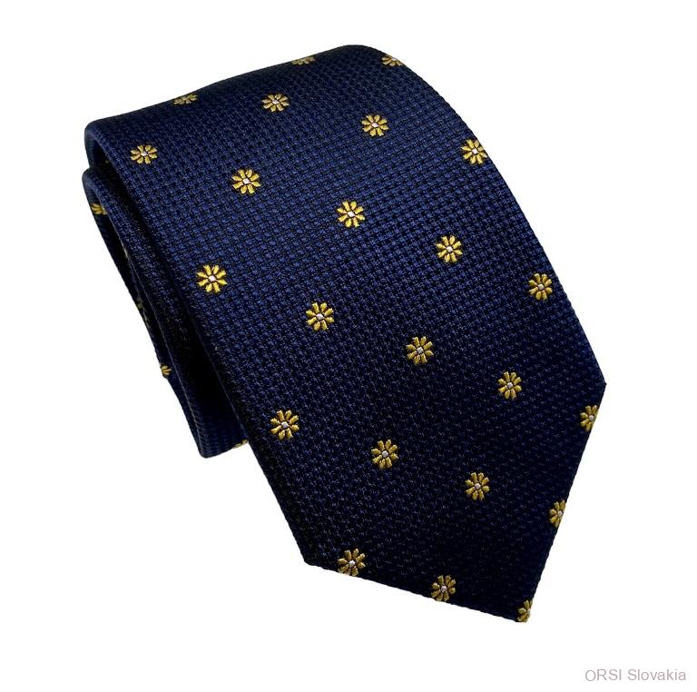 Modro-žltá kravata hodváb V.I.P.