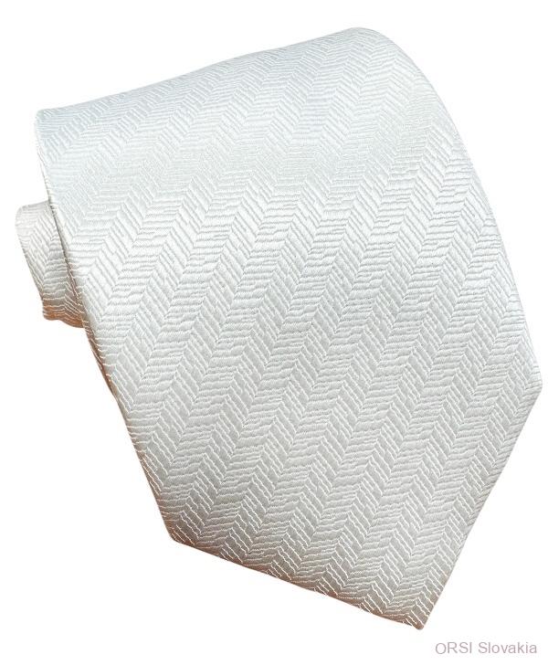 Biela kravata polyester