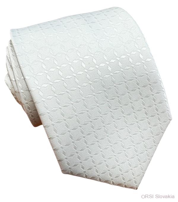 Biela kravata polyester