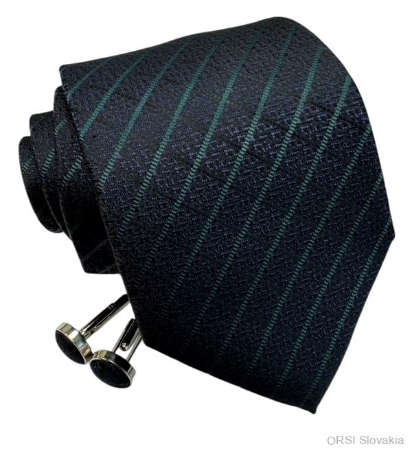 Modro-zelená kravata polyester