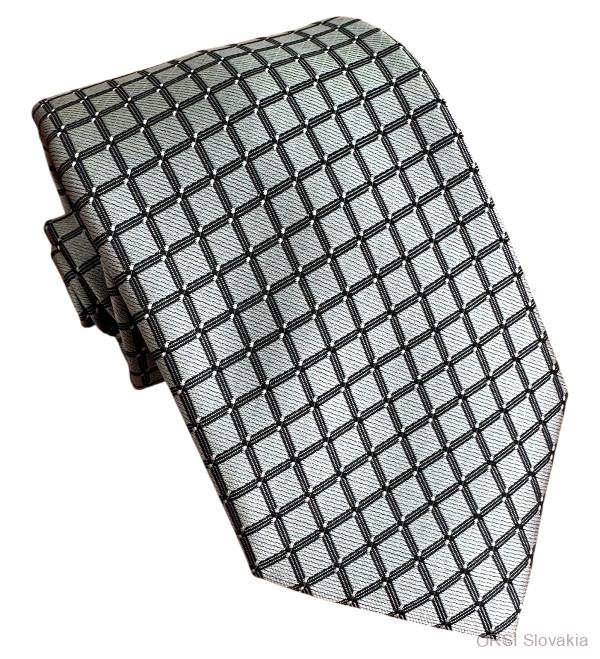 Sivá kravata polyester