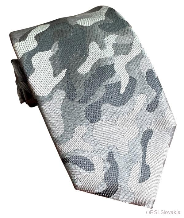Sivá kravata polyester