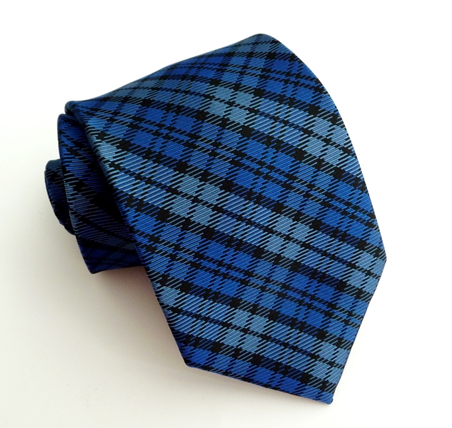 Modro-čierna kravata polyester