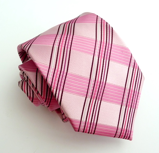 Ružová kravata polyester