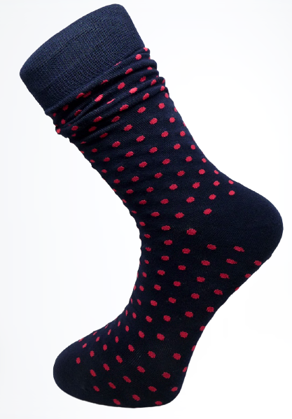 Ponožky modré s červenými bodkami