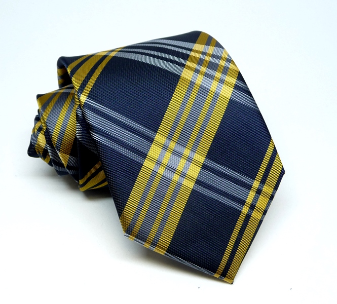 Modro-žltá kravata polyester
