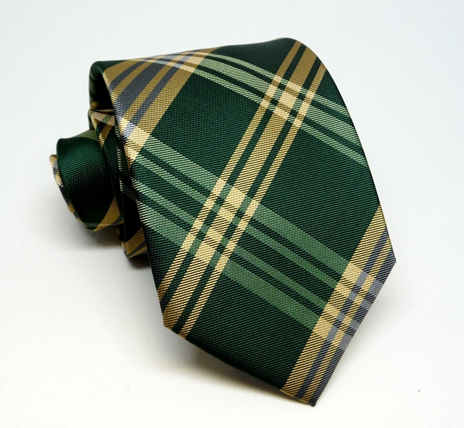 Zeleno-žltá kravata polyester