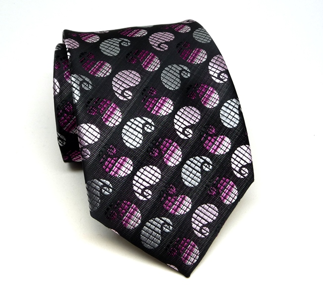Čierno-magentová kravata polyester