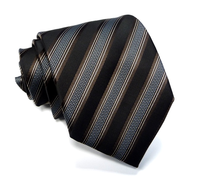 Čierno-hnedá kravata polyester