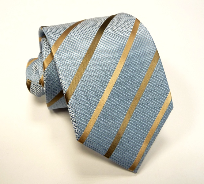 Modro-béžová kravata polyester