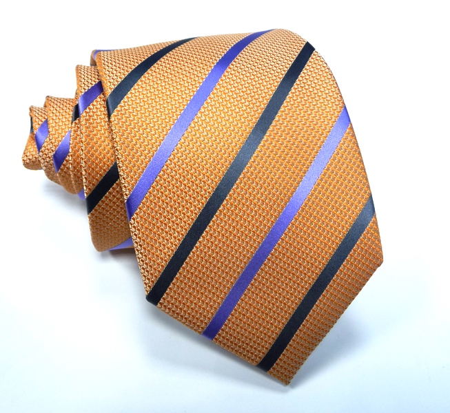 Oranžovo-fialová kravata polyester