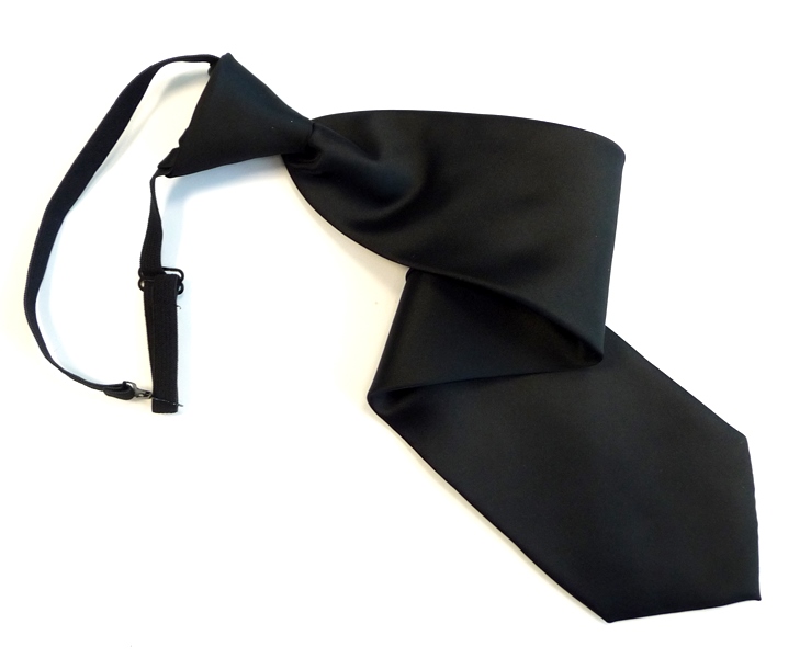 Čierna kravata na gumičku