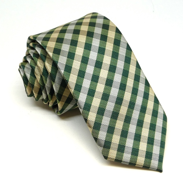 Zeleno-žltá kravata polyester