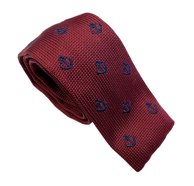 Pletená kravata bordo