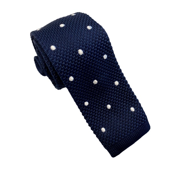 Pletená kravata modro-biela