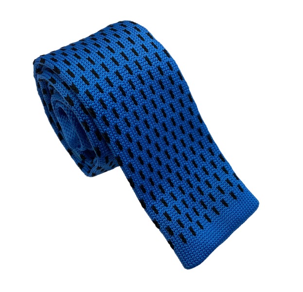 Pletená kravata modrá