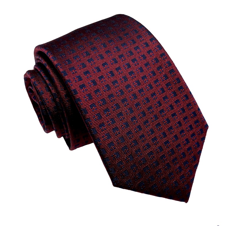 Bordovo-modrá kravata hodváb V.I.P.