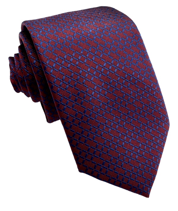 Bordovo-modrá kravata