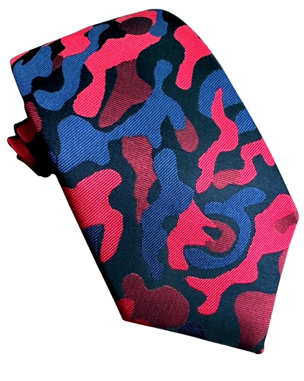 Červeno-modrá kravata polyester