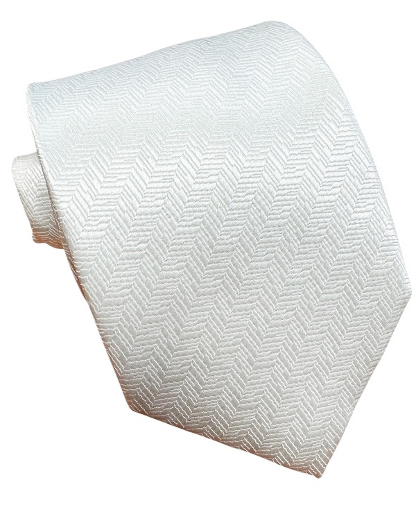 Biela kravata polyester