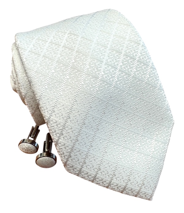 Biela kravata polyester