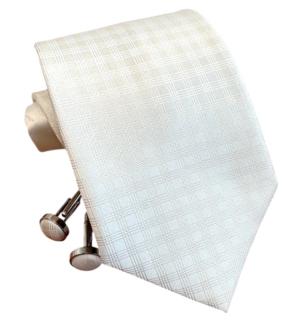Biela kravata polyester