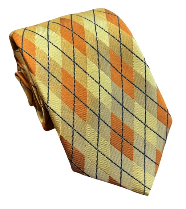Žltá kravata polyester