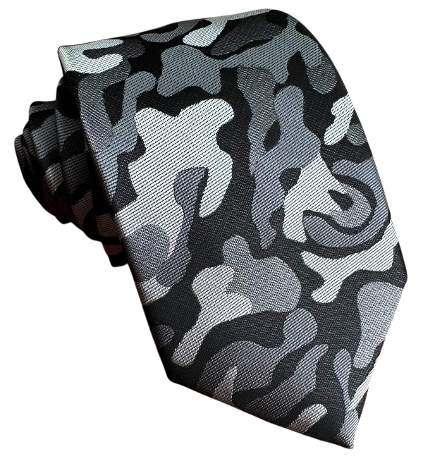 Sivá kravata polyester