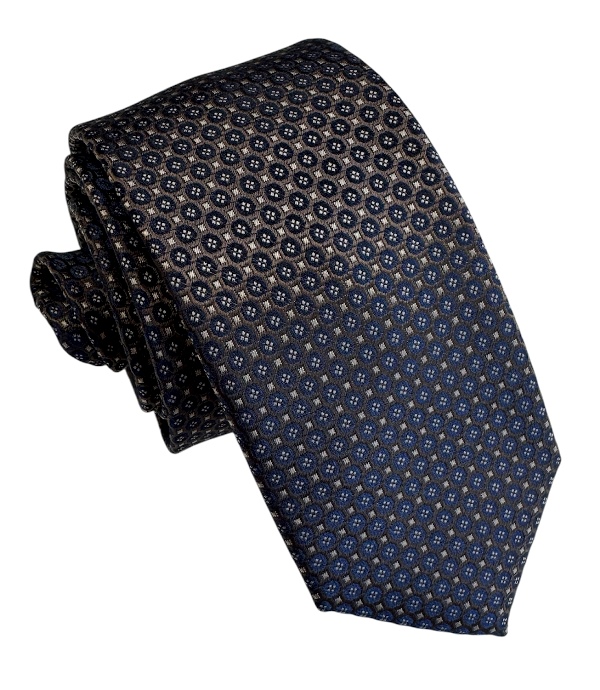 Hnedo-modrá kravata polyester